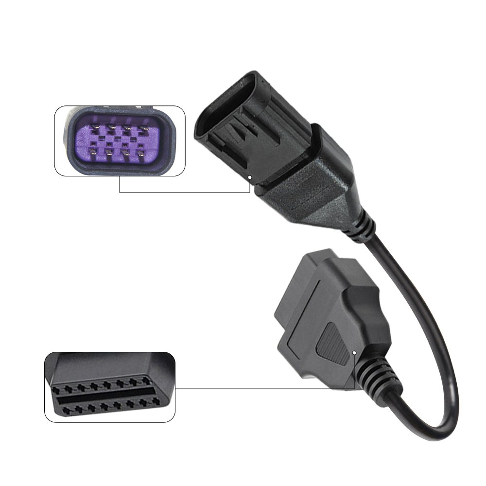 16 Pin Female to 8 Pin OBD2 Diagnostic Connector Cable OBD ATV Adattatore Diagnostic Cable Da OBD2 a 8 Pin Cable