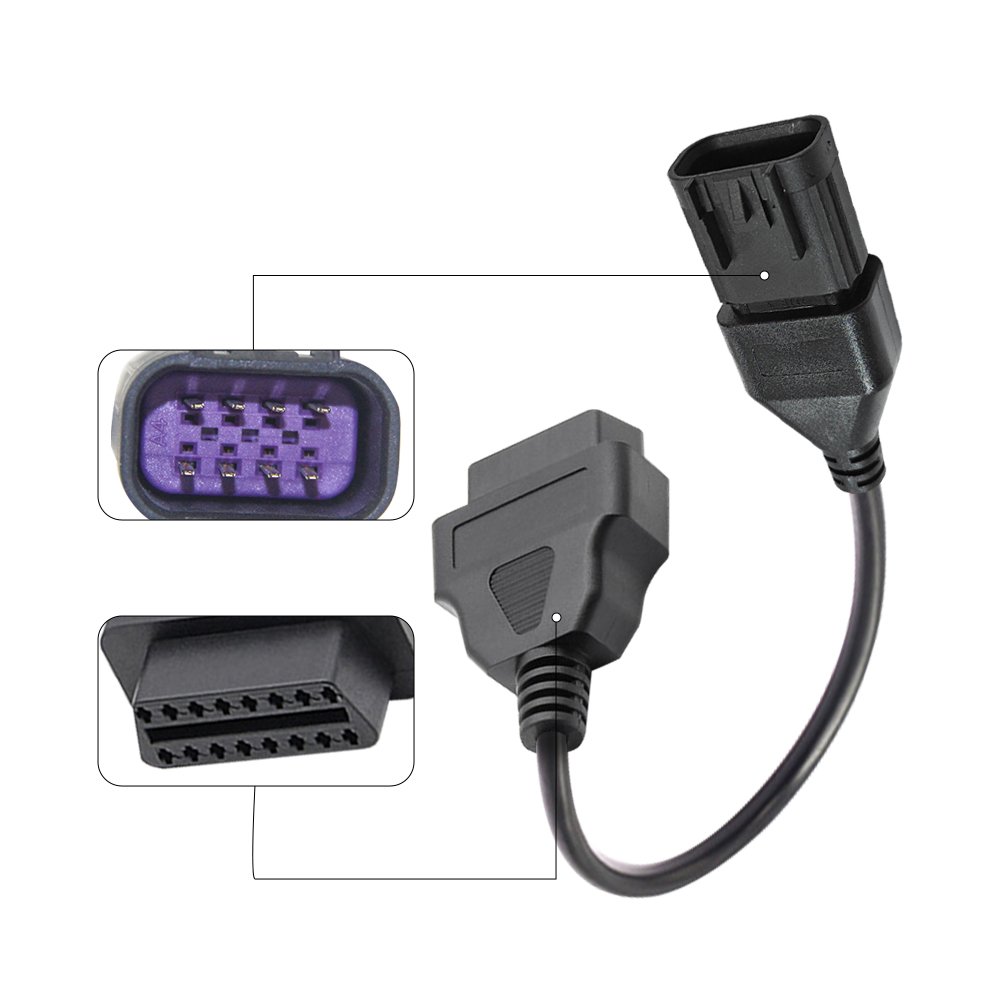 16 Pin Female to 8 Pin OBD2 Diagnostic Connector Cable OBD ATV Adattatore Diagnostic Cable Da OBD2 a 8 Pin Cable