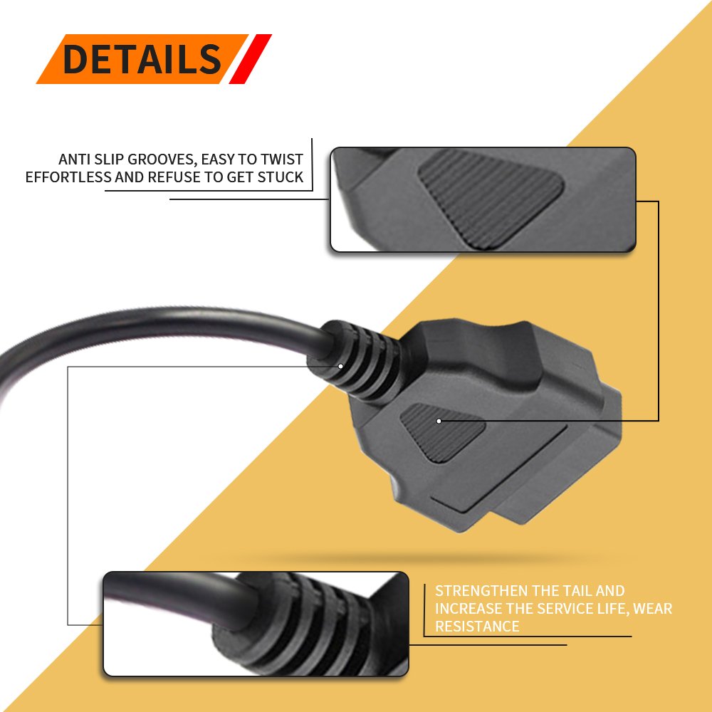 16 Pin Female to 8 Pin OBD2 Diagnostic Connector Cable OBD ATV Adattatore Diagnostic Cable Da OBD2 a 8 Pin Cable