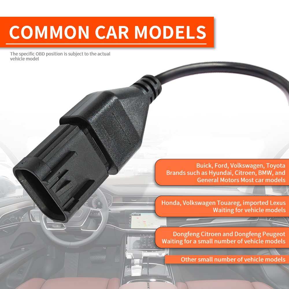 16 Pin Female to 8 Pin OBD2 Diagnostic Connector Cable OBD ATV Adattatore Diagnostic Cable Da OBD2 a 8 Pin Cable