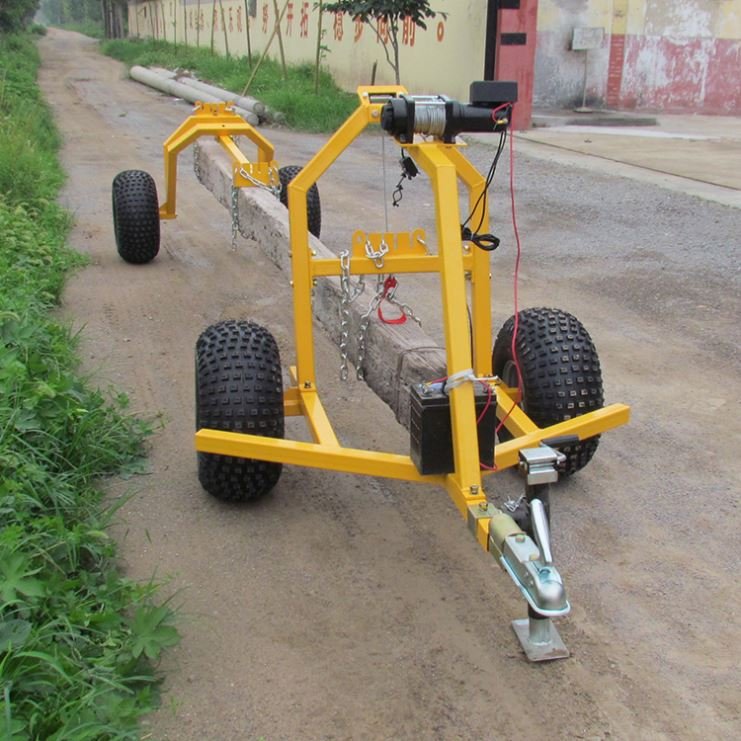 105 Kg Weight Self-Loading Wood Transportation Farm Forestry Tractor Trailer Logs Atv Mini Crane Trailer