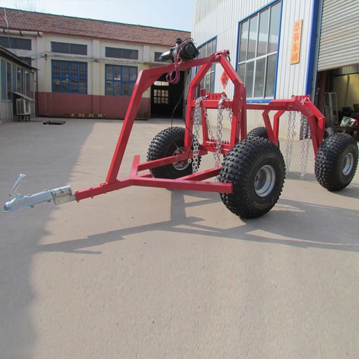 105 Kg Weight Self-Loading Wood Transportation Farm Forestry Tractor Trailer Logs Atv Mini Crane Trailer