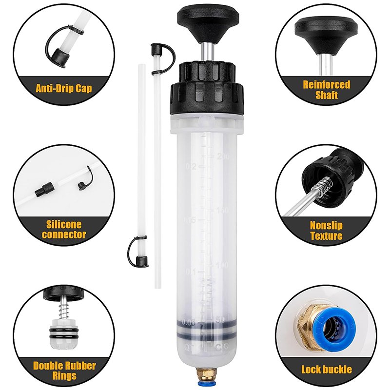 200mL 500mL 1500mL Manual Fluid Extractor and Filler Syringe Style Pump for Steering Transmission Gear Oil Brake Fluid Changes