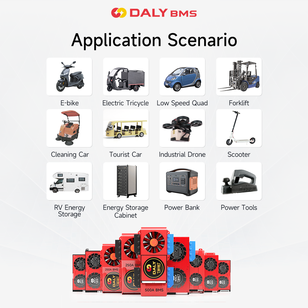 Daly Smart LFP BMS For Forklifts ATV LifePO4 4S 12V 8S 24V 16S 48V 300A-500A Battery Management System BMS