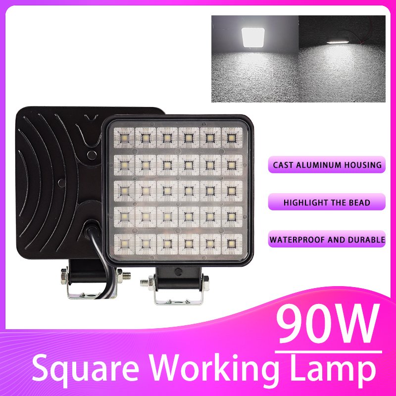 HearxinLED Waterproof IP68 LED Work Lights for Truck Pickup ATV SUV Boat Vehicle Light 90W 9-36V Super Bright Led Spotlight
