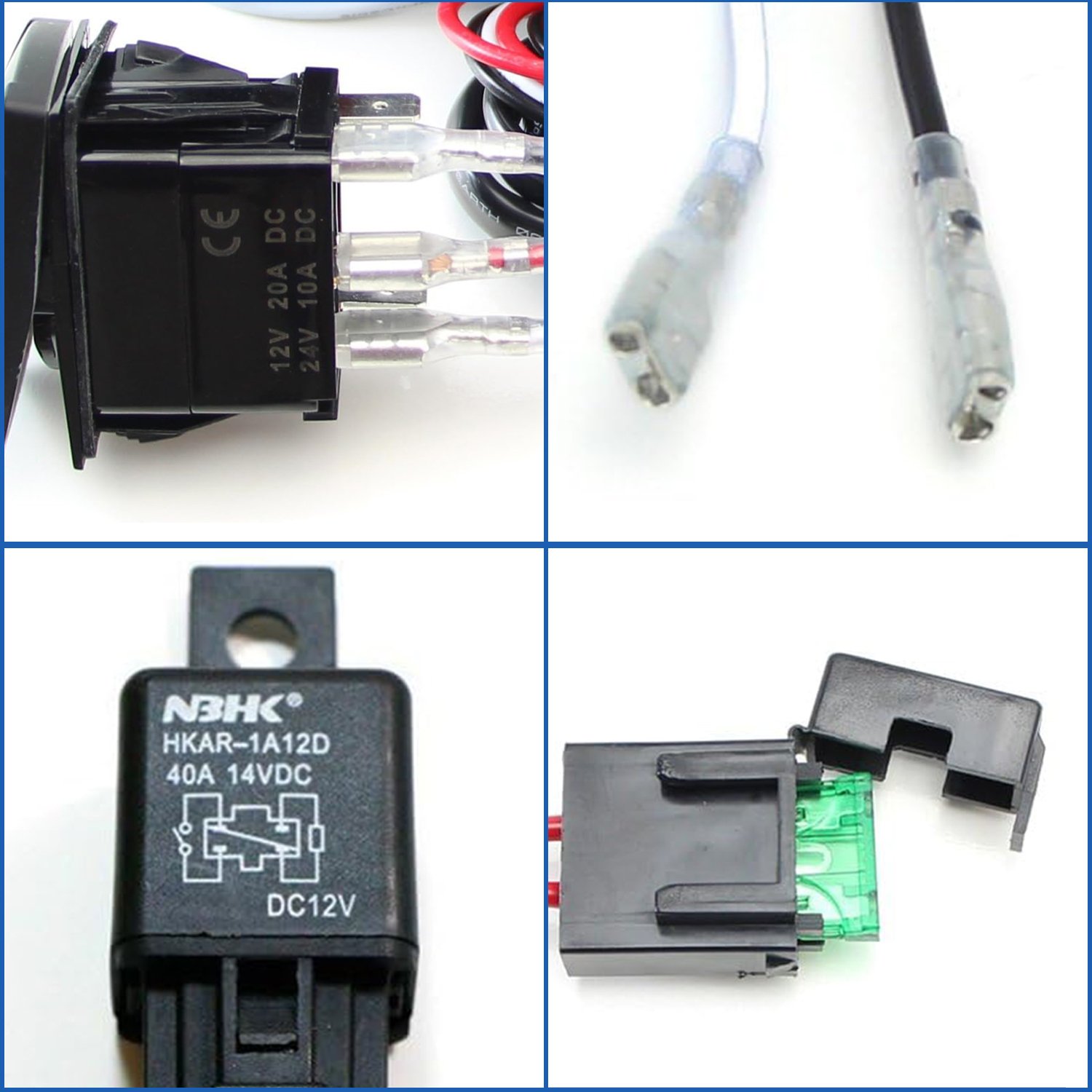Automotive Rocker Switch Wiring Loom Harness PBT PVC Insulated Copper Cars Trucks Motorcycles ATVs UTVs Yachts Trailers
