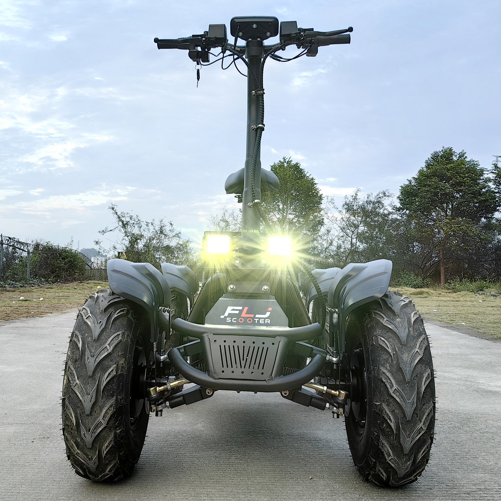 FLJ Four Wheels Beach Mountain Scooter with 50Ah 80Ah Battery 21 Inch 4X4 Quad Off Road Tire 10000W Electric Scooter ATV