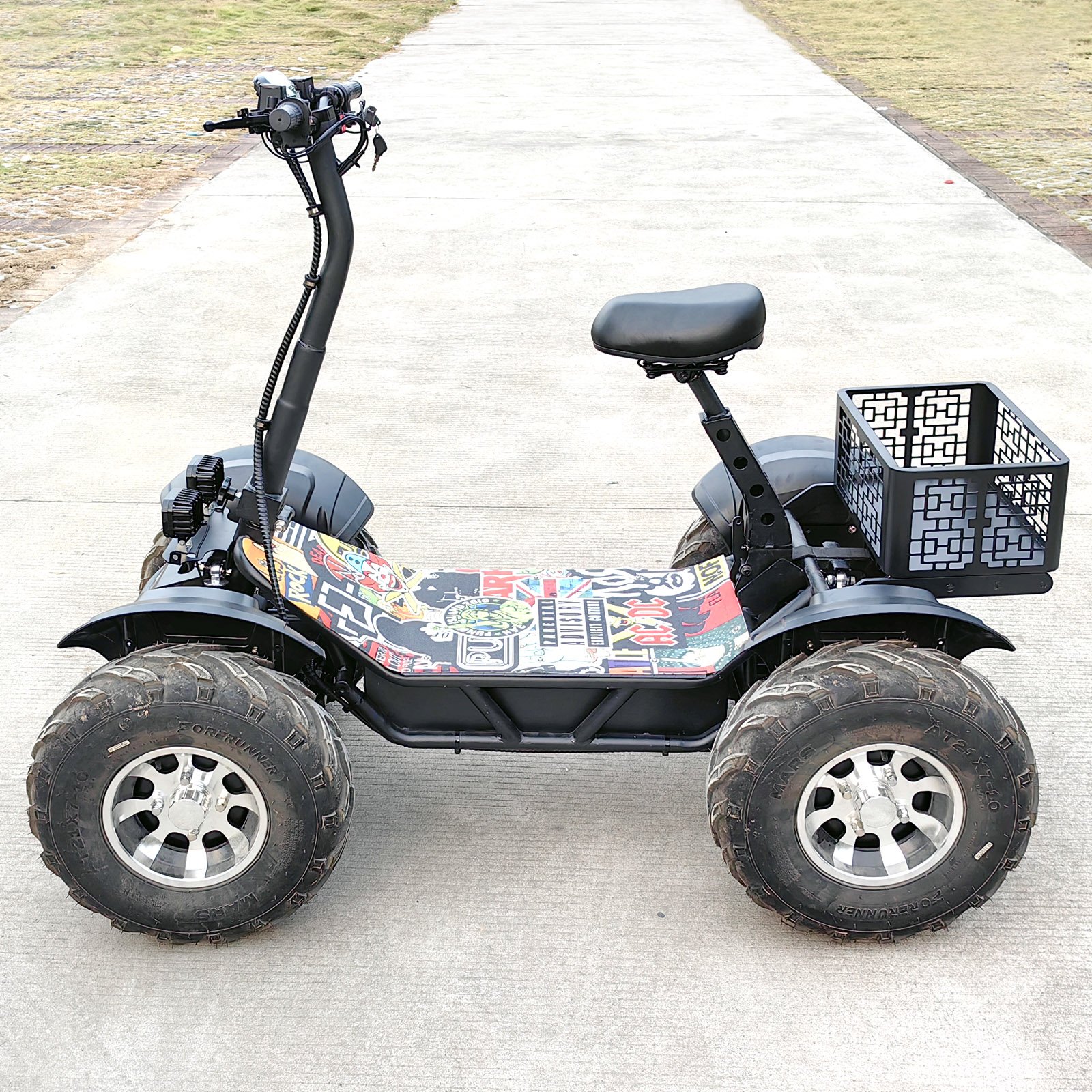 FLJ Four Wheels Beach Mountain Scooter with 50Ah 80Ah Battery 21 Inch 4X4 Quad Off Road Tire 10000W Electric Scooter ATV