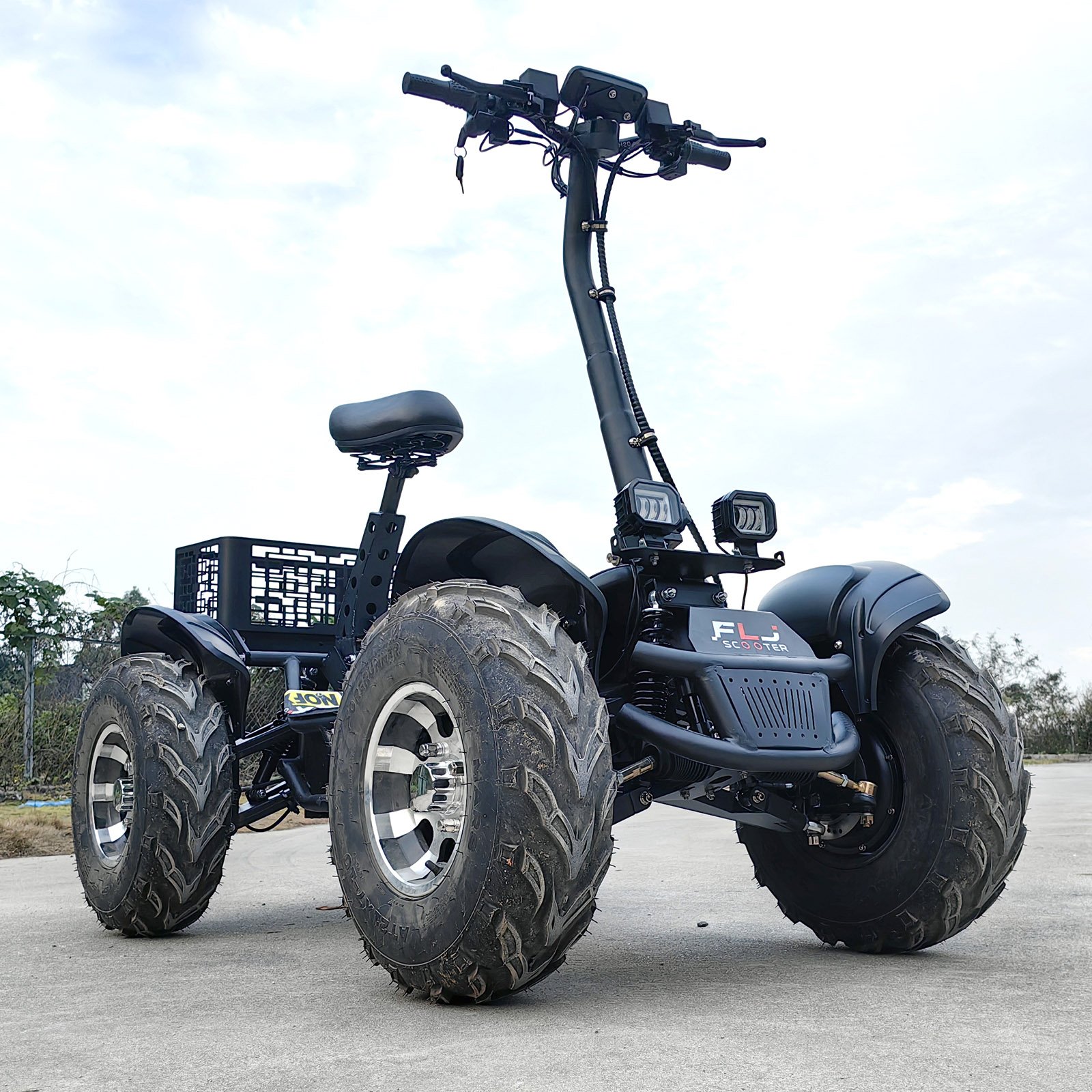 FLJ Four Wheels Beach Mountain Scooter with 50Ah 80Ah Battery 21 Inch 4X4 Quad Off Road Tire 10000W Electric Scooter ATV