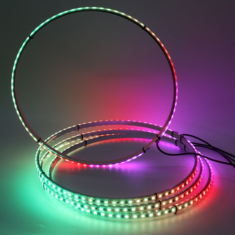 4PCS RGB Chase Wheel Ring Light Car Offroad Wheel Rim Accessory Super Bright Led Wheel Lights 15" 17" Truck Lights LED