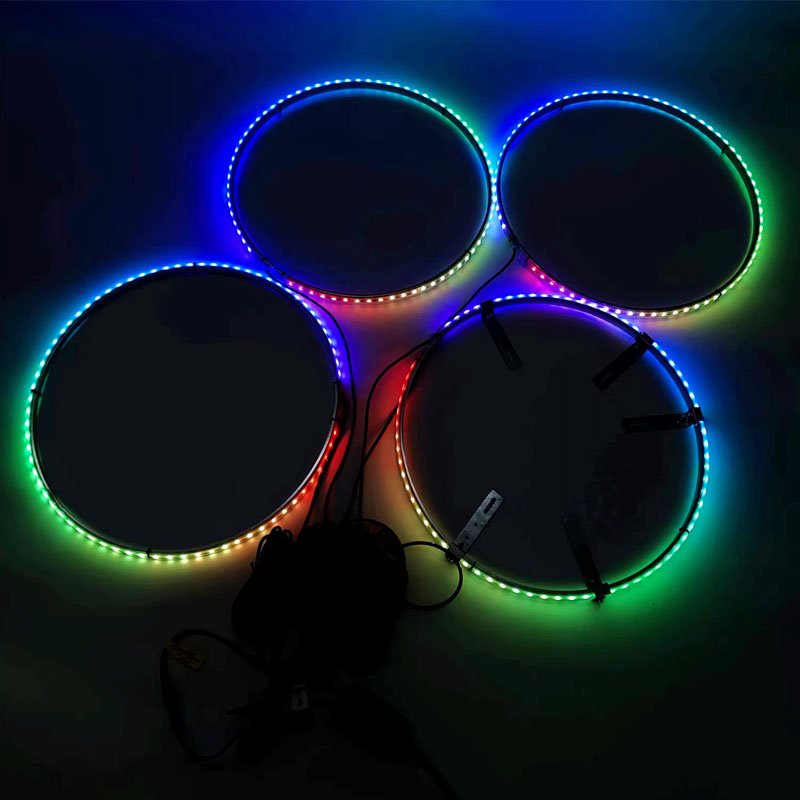 4PCS RGB Chase Wheel Ring Light Car Offroad Wheel Rim Accessory Super Bright Led Wheel Lights 15" 17" Truck Lights LED