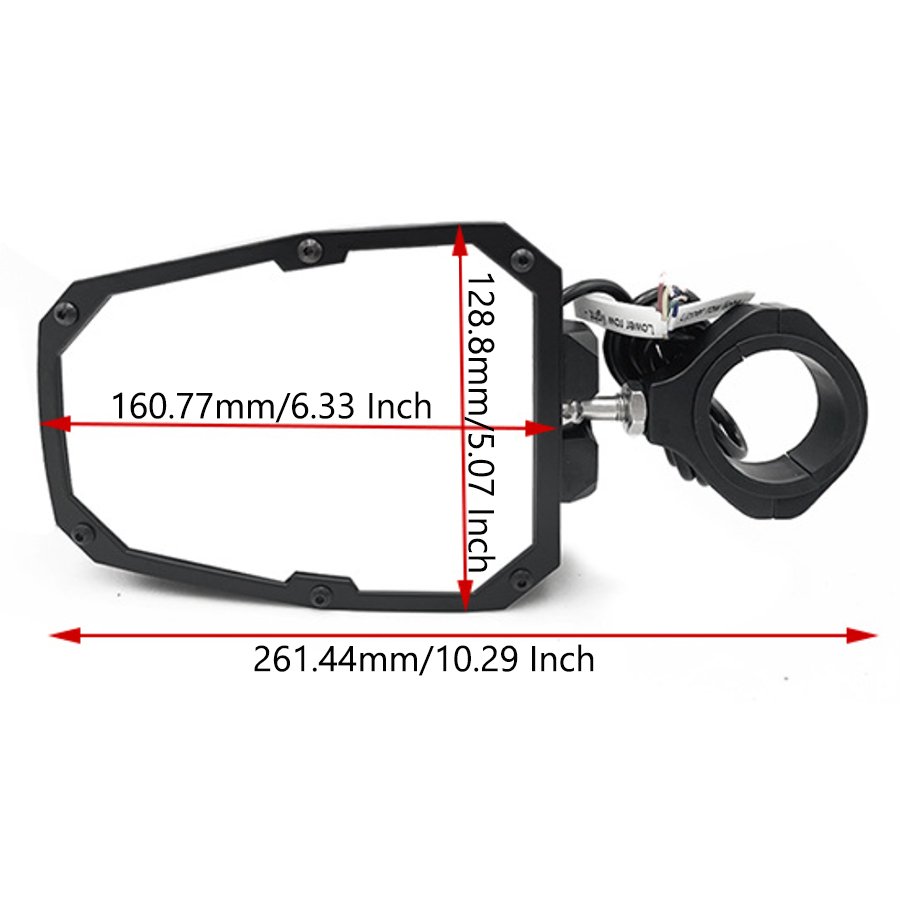 New 1.5"-2" Universal Foldable Rotatable Side Rear View Mirror With Amber Turning Light Fit For ATV UTV