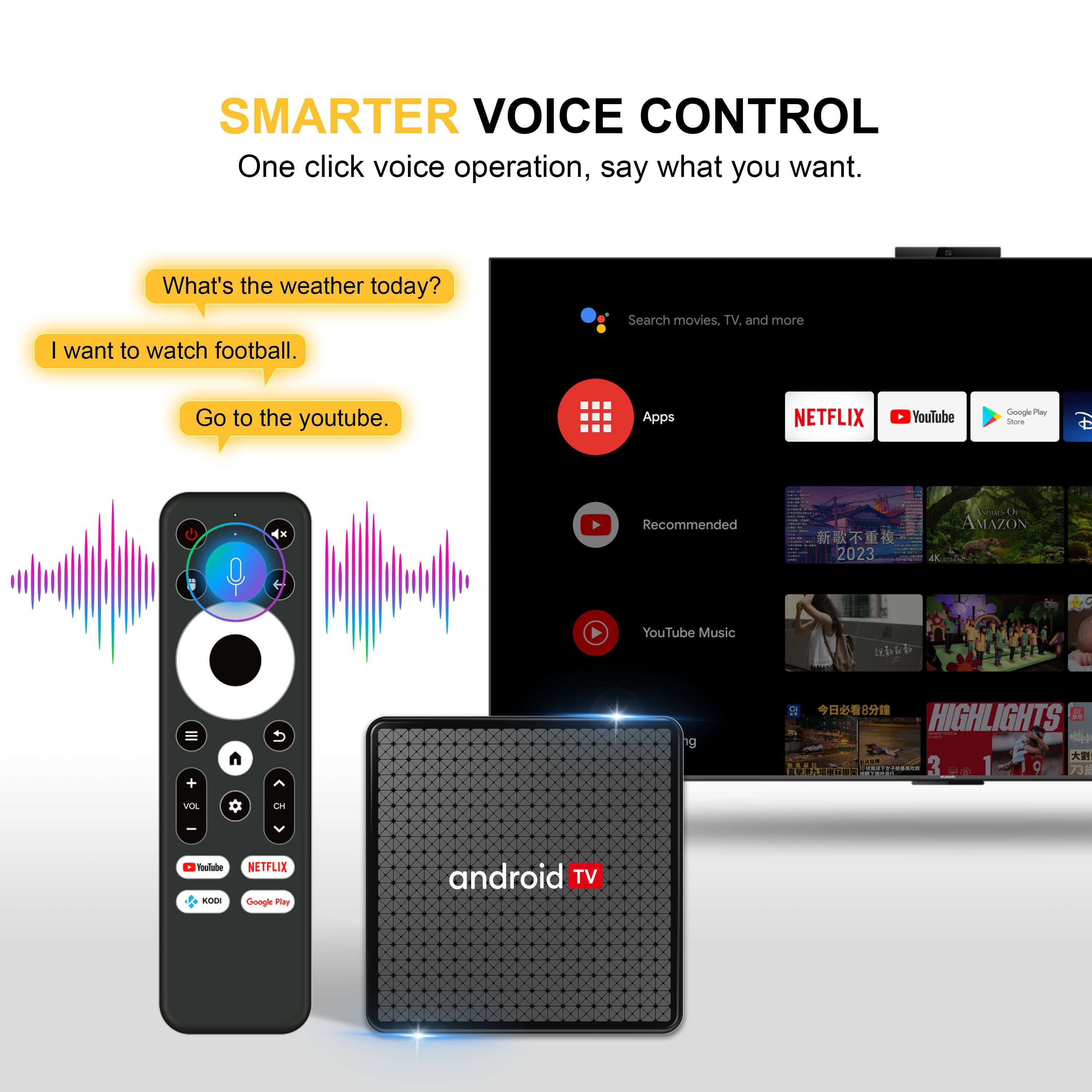 2024 Cheapest Smart Tv Box Android 10 ATV Allwinner H313 1080P Compatible Tv Box BT Voice Remote 2G 16G VS Tx10 Pro