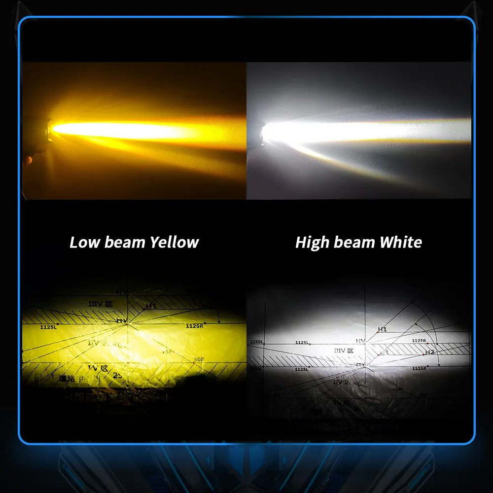 Motorcycle LED Driving Fog Light Amber White Dual Color Auxiliary Spotlight Compatible With Truck ATV Motorcycle Accessories