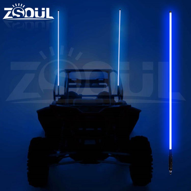 Milky Tube LED Whip for Sand Dune ATV UTV LED Flag Pole Light With Flexible Tube and Quick Disconnect Mount