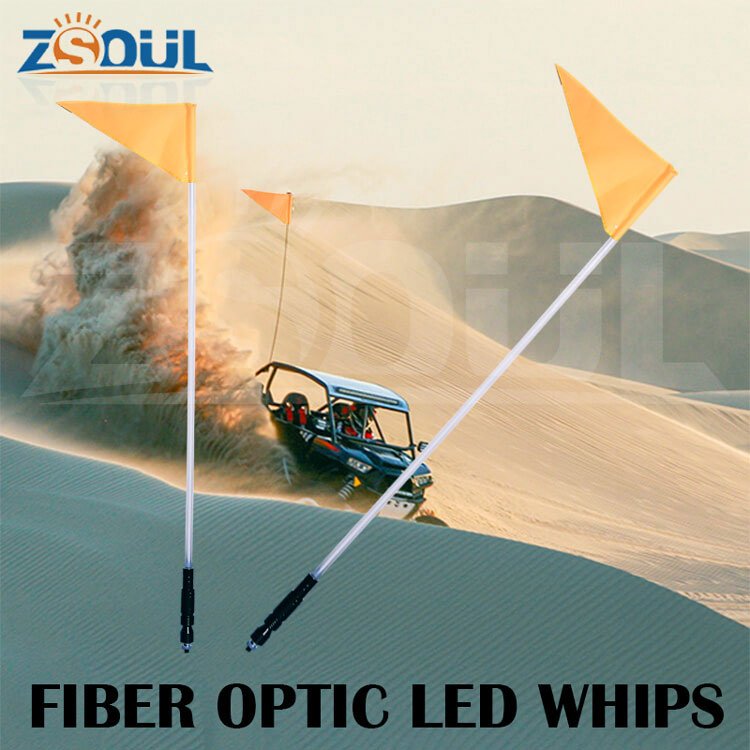Milky Tube LED Whip for Sand Dune ATV UTV LED Flag Pole Light With Flexible Tube and Quick Disconnect Mount