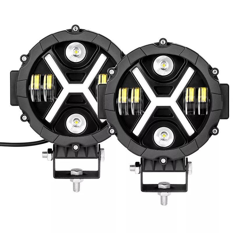 9-32VDC High Power 60W 7 Inch Black LED Work Light Spot Beam Driving Lamp for ATV UAZ SUV 4WD 4x4 Truck Tractor
