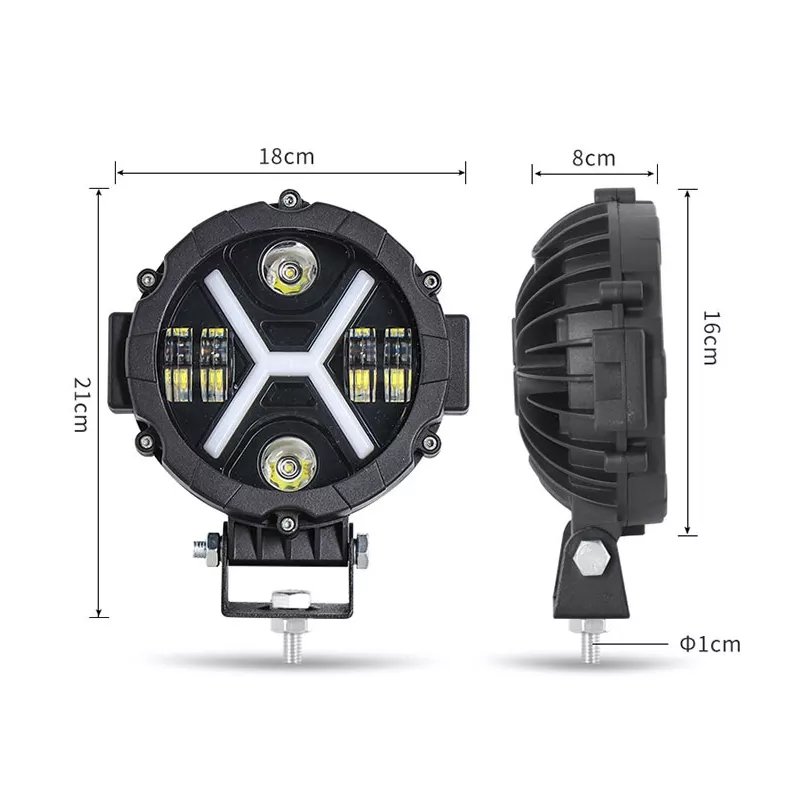 9-32VDC High Power 60W 7 Inch Black LED Work Light Spot Beam Driving Lamp for ATV UAZ SUV 4WD 4x4 Truck Tractor