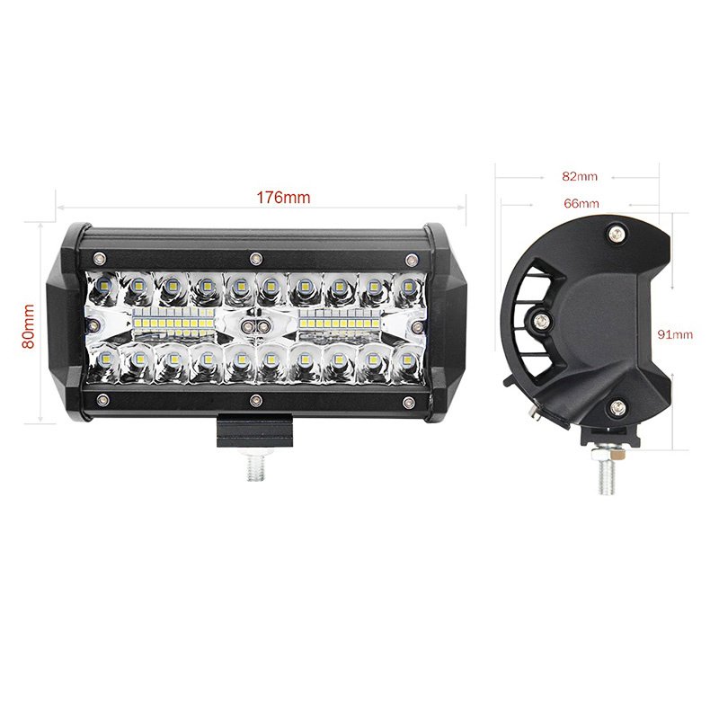 12-24V 7" 120W LED Work Lights Combo Beam Car LED Bar Offroad Driving Lights for Auto Boat Motorcycle Tractor Truck 4x4 SUV ATV