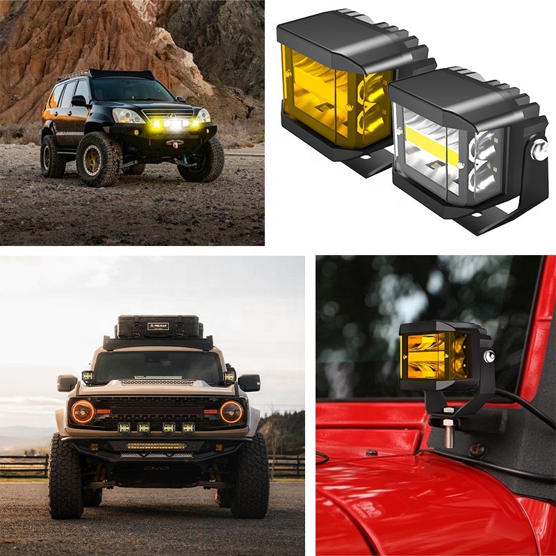 new waterproof atv utv bumper halo combo beam flood auxiliary vehicle work fog driving spot amber car led pod off road lights