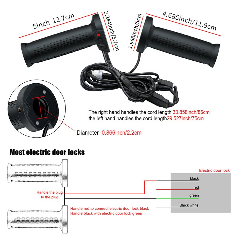 Premium Adjustable Temperature Heated Grips for ATV & 4 Wheeler Electric Snowblower Motorcycle Controls Premium Heating Handle