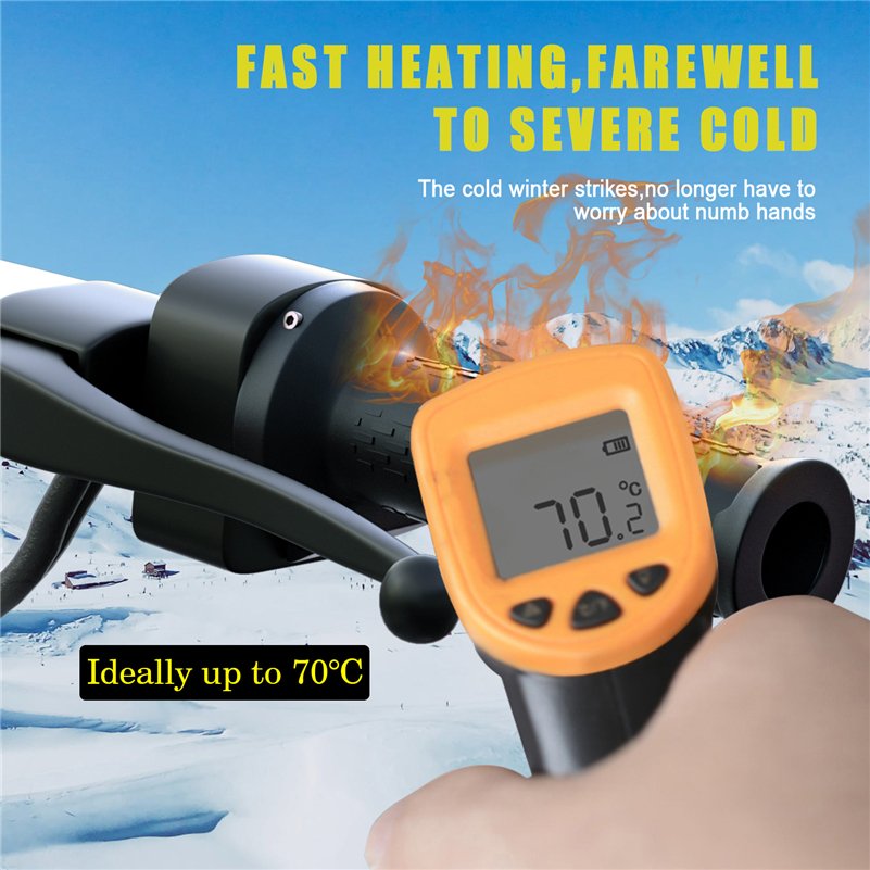 Premium Adjustable Temperature Heated Grips for ATV & 4 Wheeler Electric Snowblower Motorcycle Controls Premium Heating Handle