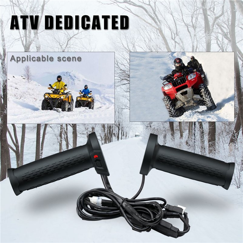 Premium Adjustable Temperature Heated Grips for ATV & 4 Wheeler Electric Snowblower Motorcycle Controls Premium Heating Handle