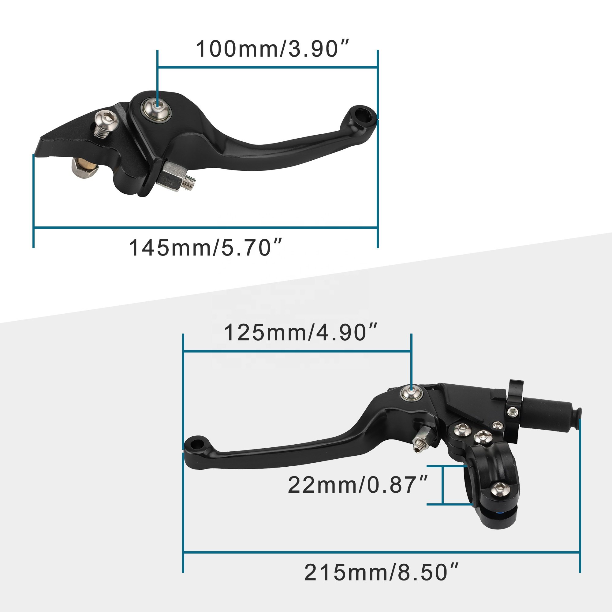 GOOFIT 22mm CNC Motorcycle Modified Parts 7/8" Folding Brake Clutch Levers Replacement for Scooter ATV Dirt Pit Bike Moped