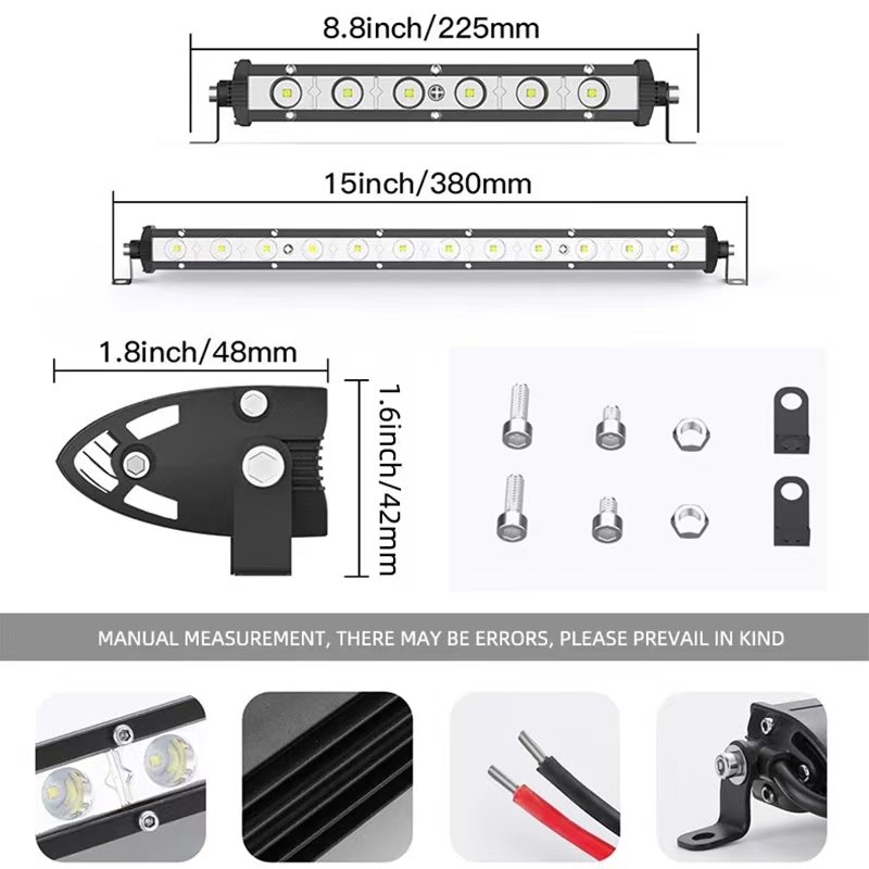 Super Slim LED Bar12V 24V Light Bar White Work Light 7 14 20 25 32 38 Inch Driving Light Bar for Tractor Offroad 4WD ATV Truck