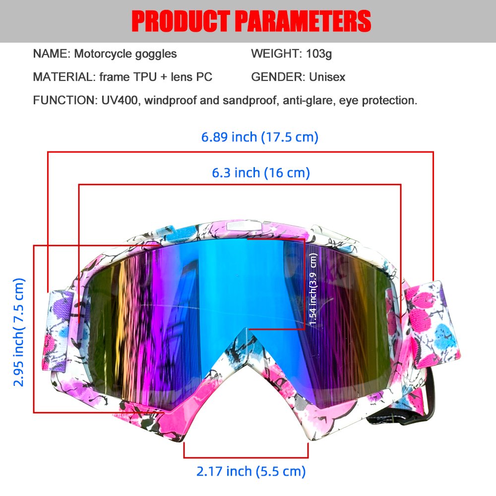 Dirt Bike ATV Goggles UV400 Motorcycle Gear Riding Motocross Dirtbike 4-Wheeler MX DH Accessories Goggles Glasses