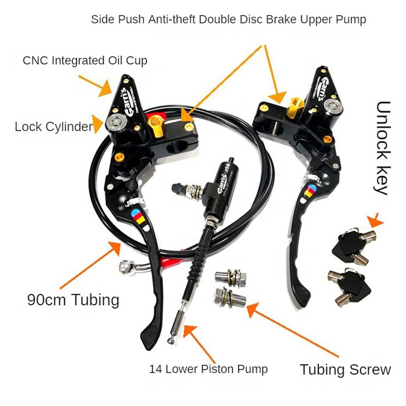 22mm CNC Motorcycle Master Cylinder Lever Hydraulic Brake Pump Clutch Set Adjustable for Pocket Dirt Pit Bike ATV 125cc