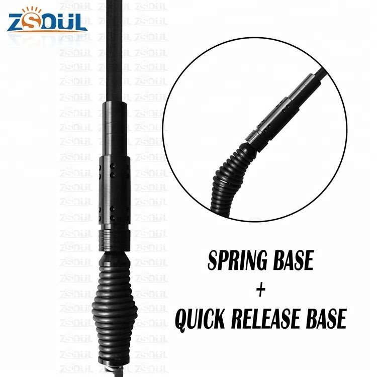 16mm Fiberglass Flag Pole 5ft 6ft 8ft With Top Amber Light Safety Mining Whip for Truck Pickup Offroad