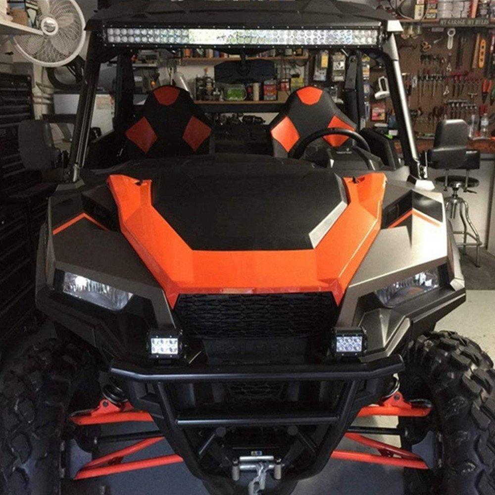 Easily Install 42 Inch RZR Light Bar Spotlight ATV Windshield Mount Bracket Holders for Polaris 1000 2016-2018