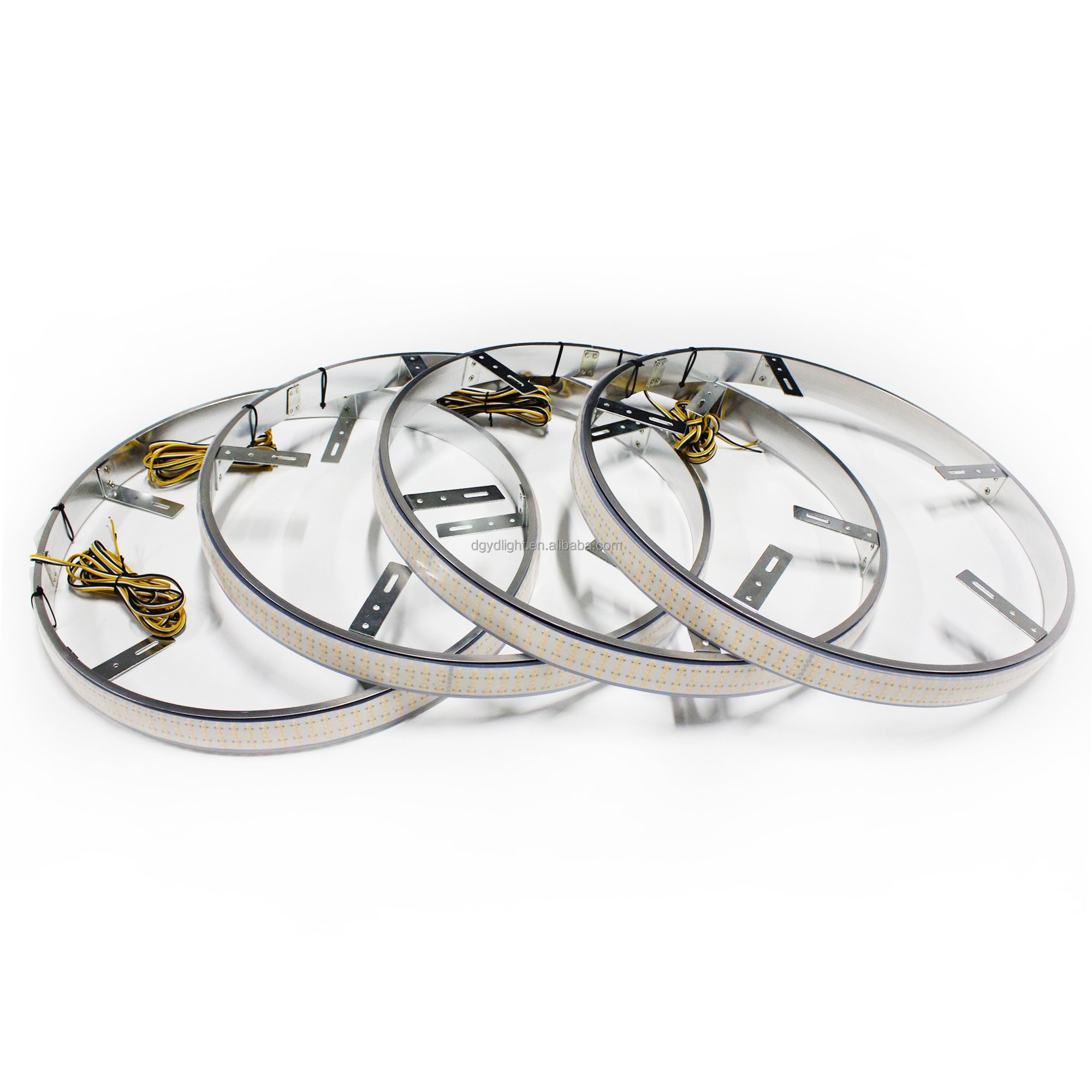 6 Row Sequential Switchback Wheel Lights Kit 17inch LED Wheel Rings Pure White Amber Dual Color LED Strip for Trucks ATV