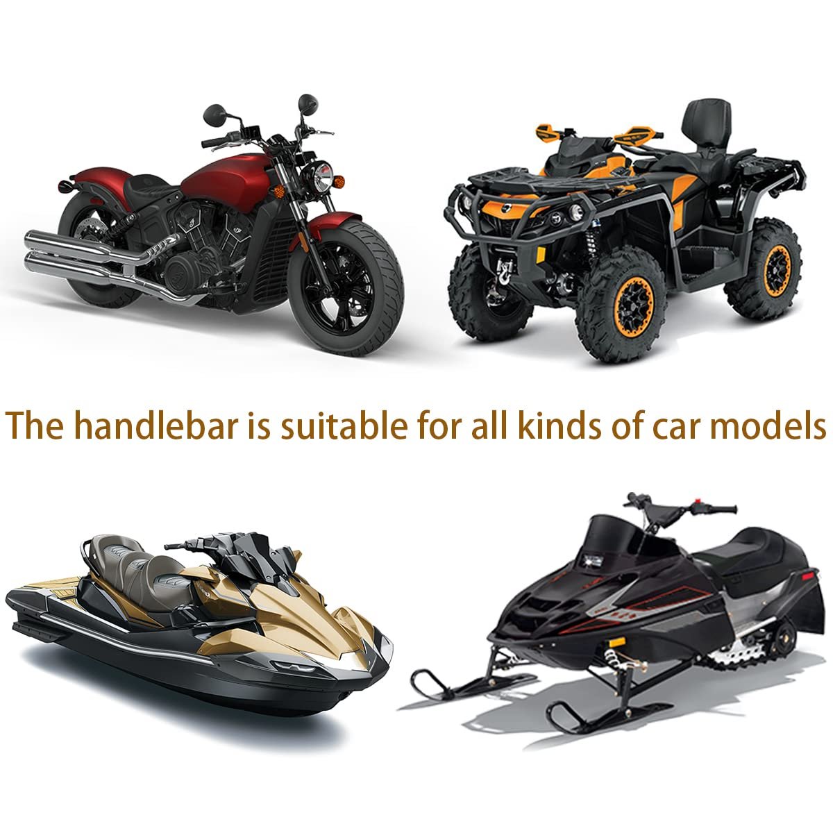Motorcycle Hand Grips Non Slip Rubber Bar for 7/8" 22mm/24mm Handles Universal Grip for Motorcycle ATV Bike