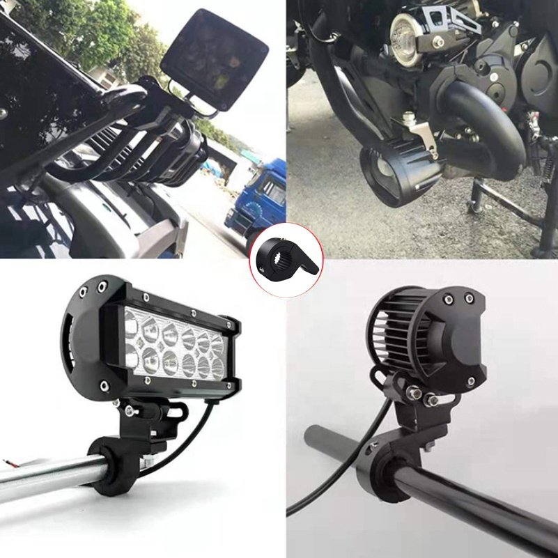 RAYCH Motorcycle Car Led Lights Handlebar Clamp Fog Spot Lights Mounting Bracket for Offroad Vehicles Trucks Farm Vehicles Boats