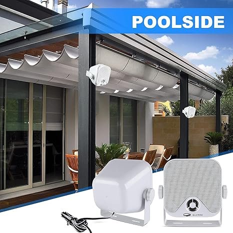 4 Inch 100 Watt Per Pair 2 Way Compact and Powerful Weatherproof Outdoor Marine Speakers for Boat Cars ATV UTV