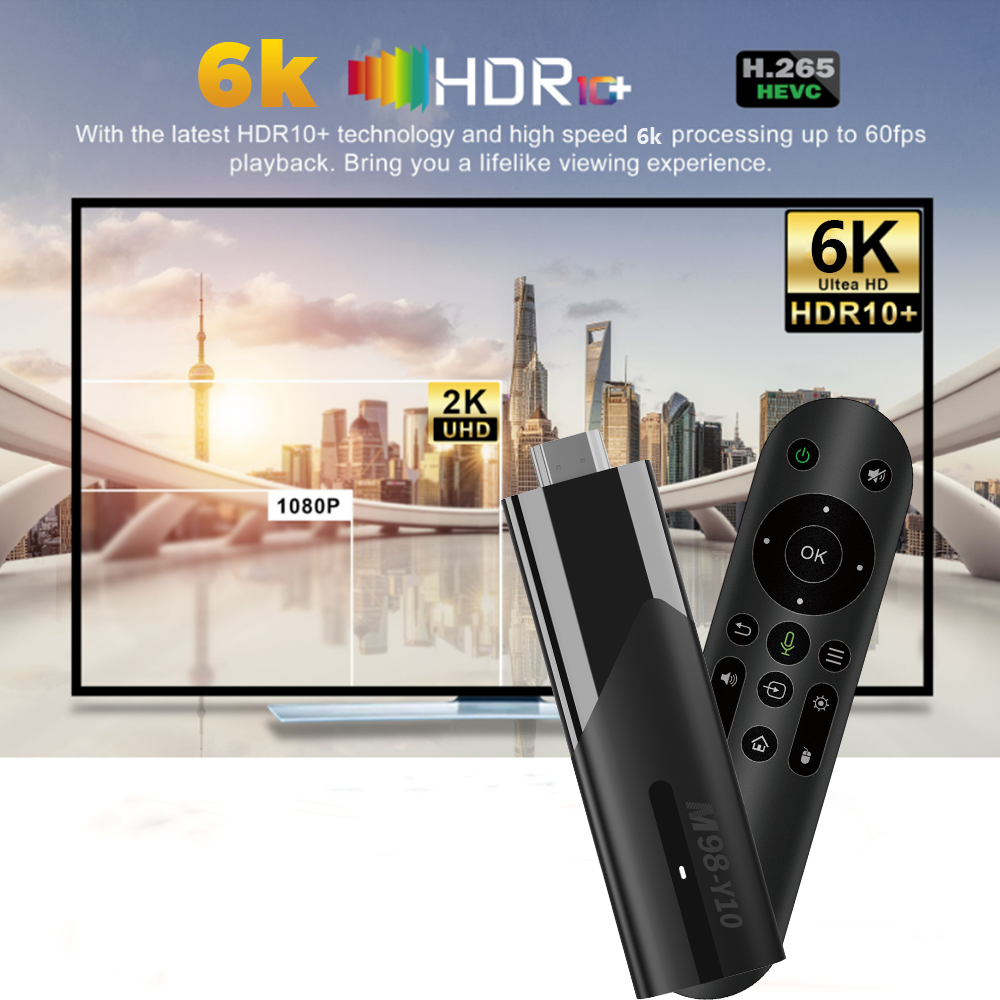 M98 Y10 Tv Stick Android 13.0 ATV TV Box 2.4G +5G Dual Wifi Support BT4.1 Memory 2GB 16GB Fire Tv Stick Media Player