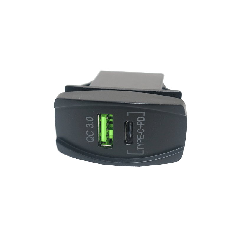 USB Charger Blue Rocker Style for ATV/UTV Parts & Accessories Waterproof Car USB Port for Motorcycle RV Boat Marine Golf Cart
