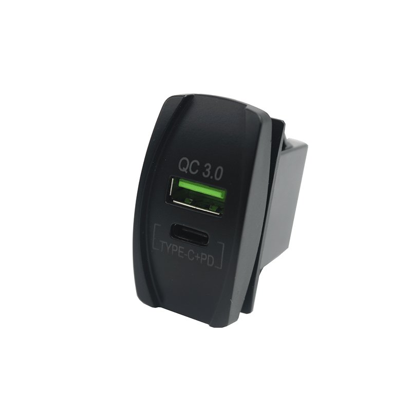 USB Charger Blue Rocker Style for ATV/UTV Parts & Accessories Waterproof Car USB Port for Motorcycle RV Boat Marine Golf Cart