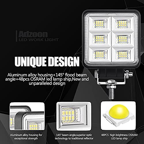 4inch 144w Flood Auto Off-road Spotlight Working Light Bar Lighting Systems for 4x4 4wd Cars Suv Atv Pickup