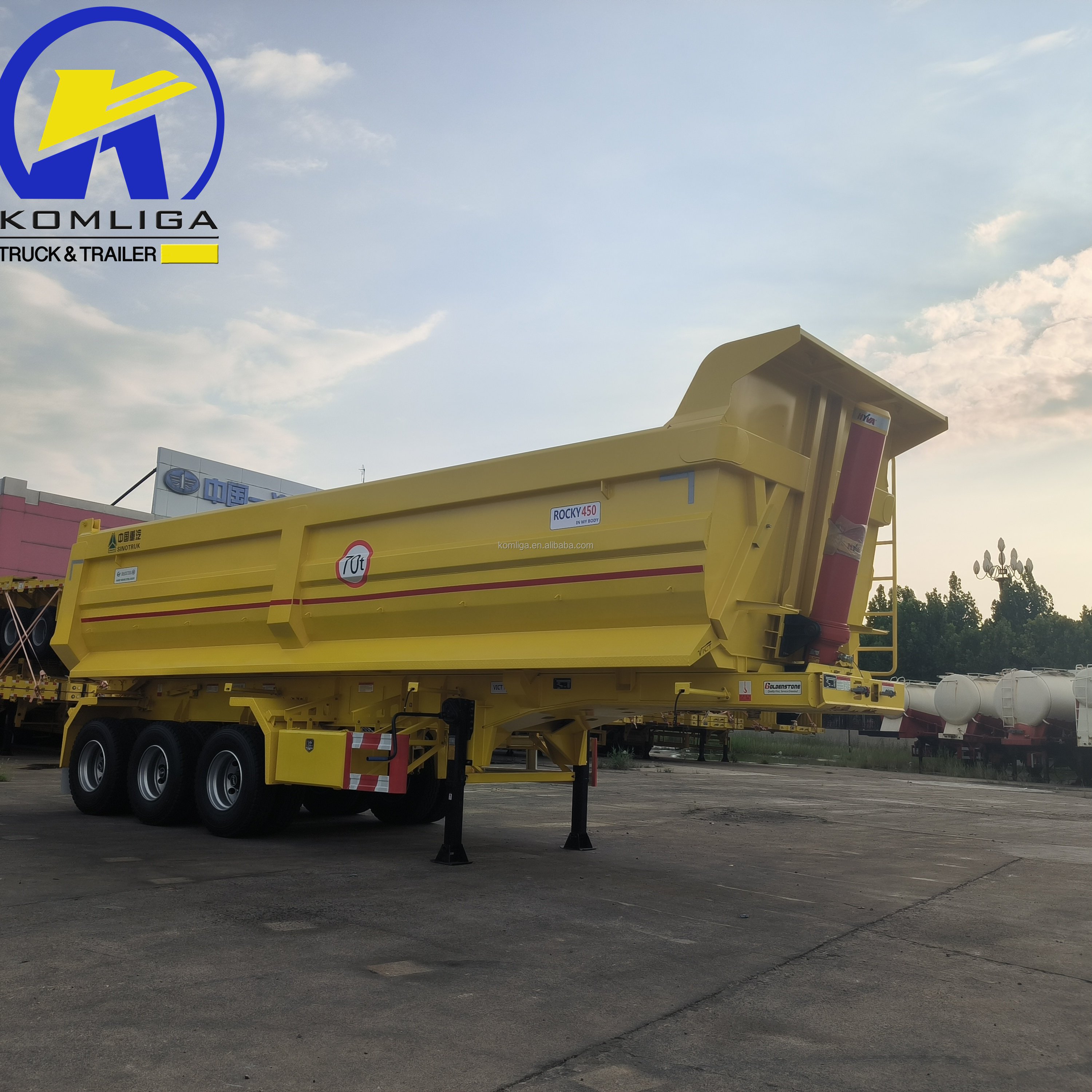 New 3 Axles 4 Axles 80 Tons Atv Dump Trailer 7 X14 Dump Trucks Trailer for Guinea