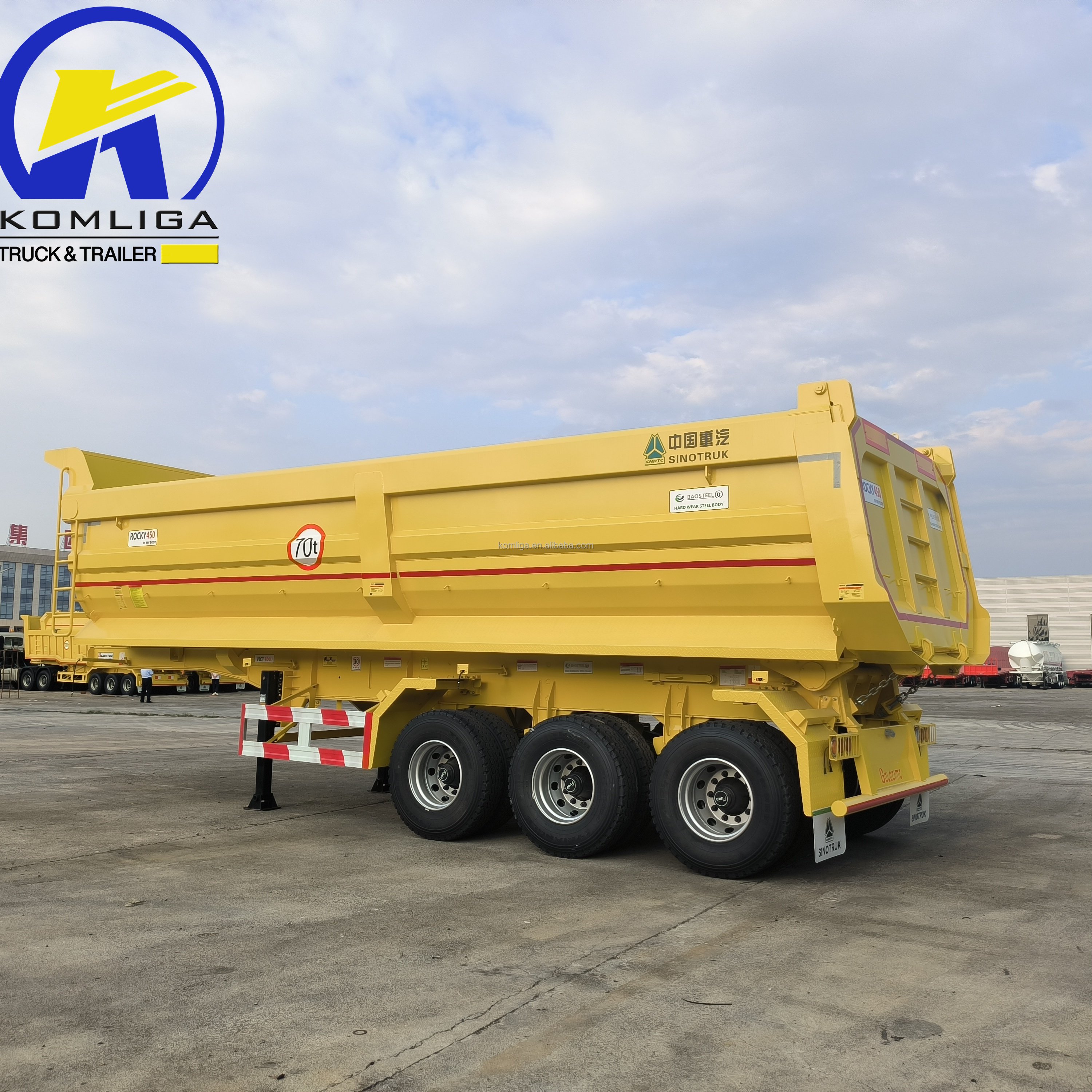 New 3 Axles 4 Axles 80 Tons Atv Dump Trailer 7 X14 Dump Trucks Trailer for Guinea