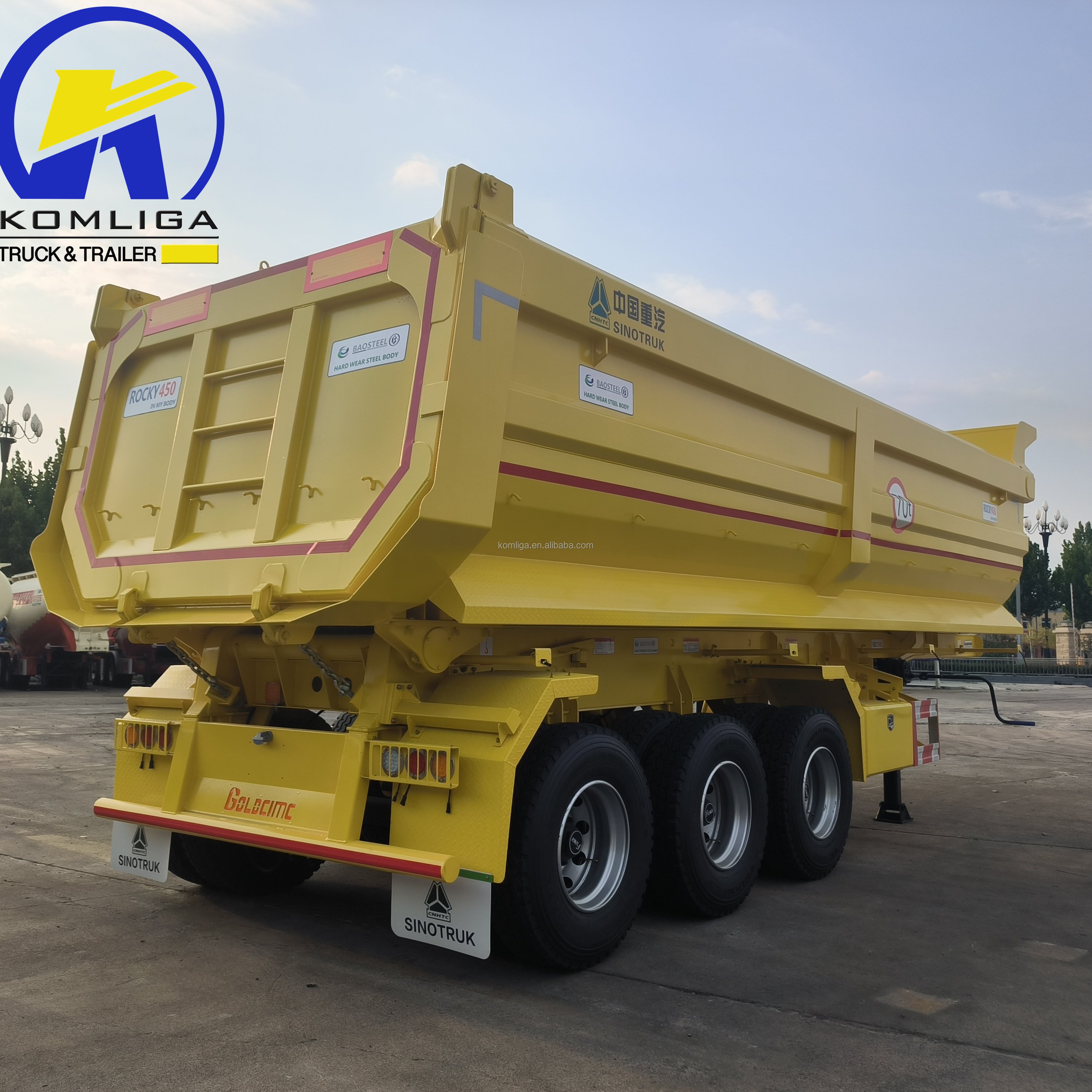 New 3 Axles 4 Axles 80 Tons Atv Dump Trailer 7 X14 Dump Trucks Trailer for Guinea