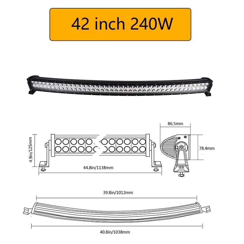 22" 32" 42" 52'' Curved Led Light Bar Combo Beam Led Work Light 3D 7D Car Driving Offroad Truck 4x4 SUV ATV 12V Car Accessories
