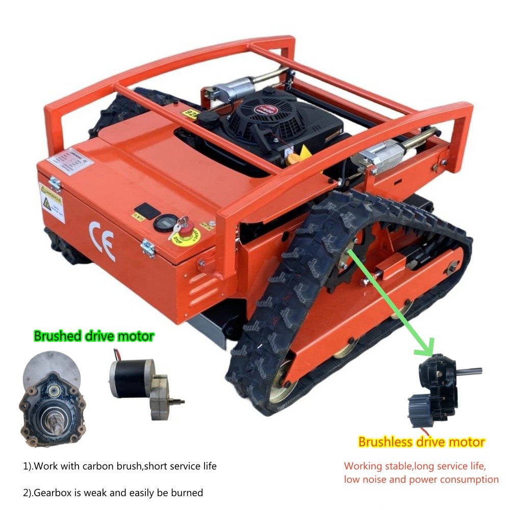CE Certified Gasoline Remote Control Lawn Mower Crawler/Wheel Type Automatic Cordless Atv Grass Cutter Machine
