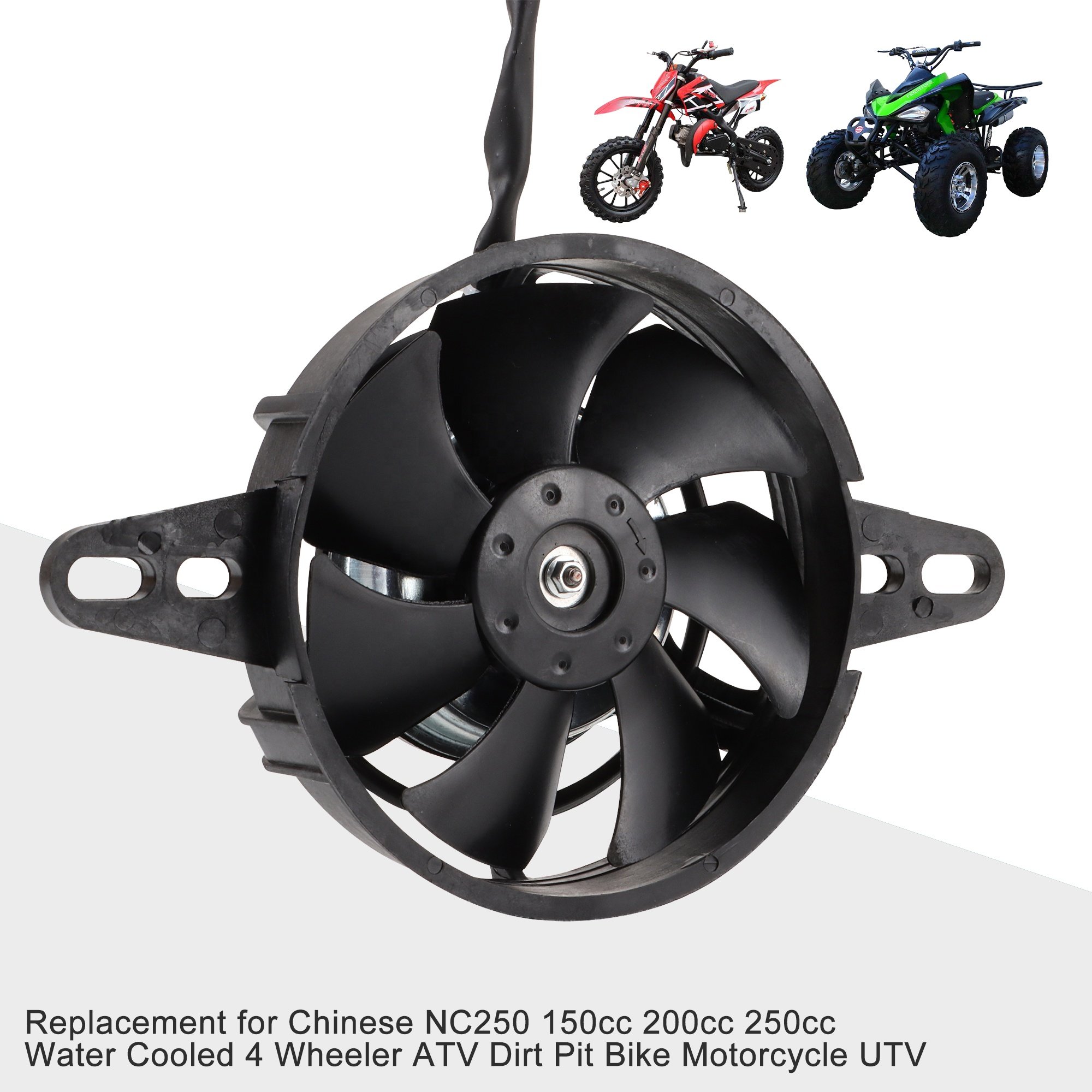 GOOFIT 12V DC Motorcycle Radiator Cooling Fan Fit for 150cc 200cc 250cc Water Cooled 4 Wheeler ATV Dirt Pit Bike CRF KLX 250