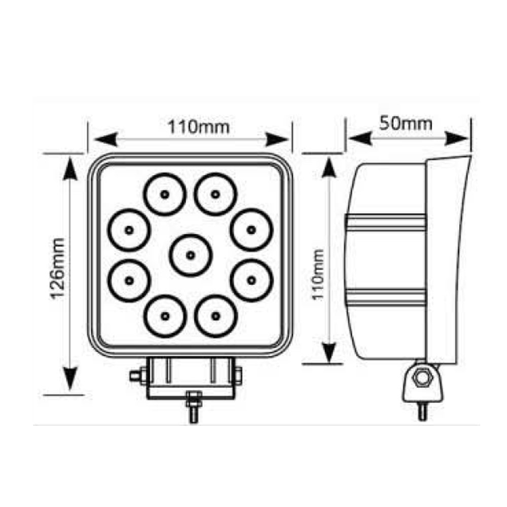 4 Inch 27W Stainless Steel LED Car Truck Offroad ATV UTV SUV Tractor Boat 4X4 Work Light
