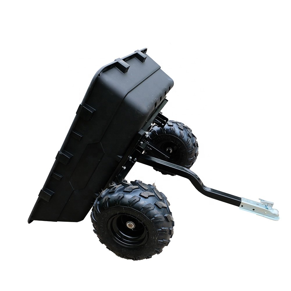 Multifunctional All-Terrain 2 Wheels Tipping ATV Tipper Trailer Motorcycle Truck Tow-Behind Transpotaion ATV Wagon Cart