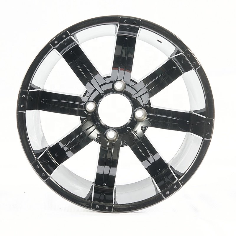 14 Inches Golf Cart Tire and Wheel Combo 23x10-14 All Terrain Tires 14"x7" Moto Machined Black Aluminum Wheel